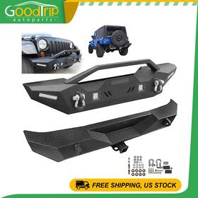 Go835787-got01 Goodtrip-autoparts Front And Rear Fits Jeep Wrangler Jk 2007-2018 Bumper With Led Lights Heavy Duty