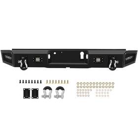 Go838600t01 Goodtrip-autoparts Front Rear Fits 2018-20 Ford F150 Black With Led Lights Winch Bumper Powder Coat