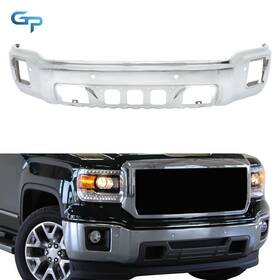 Gre250675 Greatparts For Gmc Sierra 1500 2014-15 Steel Chrome Split-type Front Bumper With Sensor Hole
