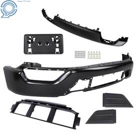 Hp114276 Happy19star W/o Sensor Hole Front Bumper Face Bar 6pcs For Ford F150 2021-2023 Black Steel