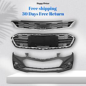 Hp22353 Happy19star Fit For Chevy Cruze 2016-2018 Front Upper And Lower Grille Bumper Cover