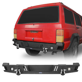 Bxg.9031 Heavy Duty Steel Rear Bumper With Led Light And D-ring For Jeep Cherokee Xj 84-01