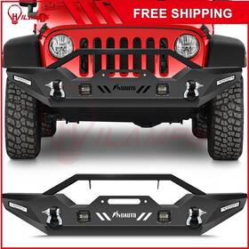 12374883 Hilamps For Jeep Wrangler Jk 07-18 Offroad Super Duty Steel Front Bumper W 4x Led Lights