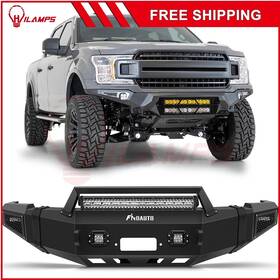 12374905 Hilamps Front Bumper With Winch Plate And Led Lights&d-rings Fits 2010-2018 Dodge Ram 2500