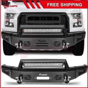 12375062 Hilamps Steel Front Bumper With D-ring Winch Plate Led Light For 2015-2017 Ford F-150 5.0l