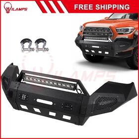 12393684 Hilamps For Toyota Tacoma 2016-2023 Black Powder Coat Steel Front Winch Bumper W 5x Leds