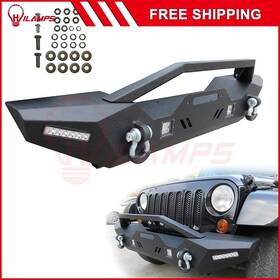 12393689 Hilamps Powder Coat Front Bumper Cover With Led Light For 2007-2018 3.6l Jeep Wrangler Jk