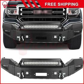 12356104 Hilapms Steel Complete Front Bumper With Light Bar D-ring Fits 2016-2018 Gmc Sierra 1500
