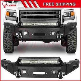 12356112 Hilapms Steel Complete Front Bumper With Light Bar D-ring Fits 2014-2015 Gmc Sierra 1500