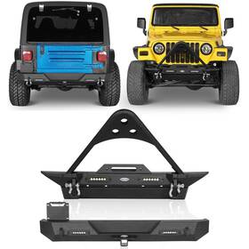 10091013 Hooke Road Stinger Bar Front Bumper Rear With Skid Plate For 97-06 Jeep Wrangler Tj