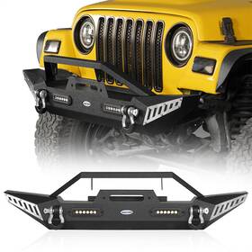 1011101210131017 Hooke Road Front Bumper Or Rear Back With D-ring And Light Fit 1997-2006 Jeep Wrangler Tj