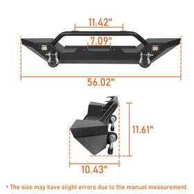 10121039 Hooke Road Fit Jeep Wrangler Tj 1997-2006 Heavy Duty Steel Front Bumper Or Rear Bar