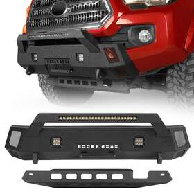 110084202 Hooke Road Steel Stubby Front Bumper Skid Plate Combo For Toyota Tacoma 2016-2023 3gen