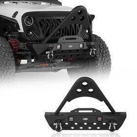 2039s2029s Hooke Road Offroad Front Rear Bumper With Spare Tire Carrier Fit 07-18 Jeep Wrangler Jk Sport