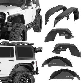 Hooke Road 208620662070 Front And Rear Inner Fenders Or Fender Flares Fit 2007-2018 Jeep Wrangler Jk/jku