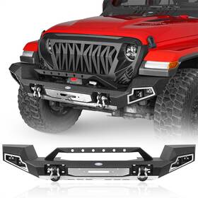 Hooke Road 301330183020 Off-road Front Bumper With Winch Plate For 2018-2025 Jeep Wrangler Jl Gladiator Jt