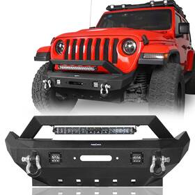 30317003s Hooke Road Bull Bar Steel Front Rear Bumper With Sensor Holes For Jeep 2020-2025 Gladiator Jt