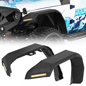 3033-2s Hooke Road 3033-2s/3077 Front Rear Fender Flares With Signal Lights Fit Jeep Wrangler Jl 18-25