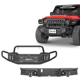 30627003 Hooke Road Sturdy Steel Front And Rear Bumpers For Jeep Gladiator Jt 2020 2021 2022 2023 2024