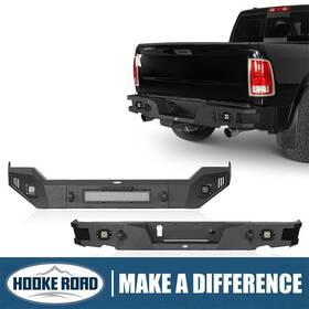 Hooke Road 414738787904 Black Steel Front Bumper Rear Bumpers Combo Fit Ram 1500 2013-2018