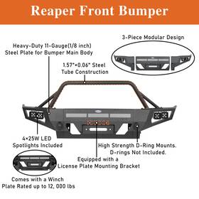Hooke Road 421042114214 Heavy Duty Steel Front Winch Bumper Or Rear For Toyota Tacoma 2016-2023
