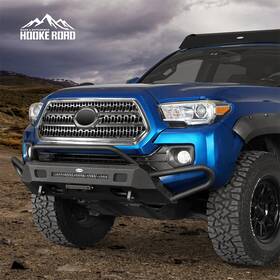 4229-s Hooke Road Steel Stubby Front Bumper With Light Bar And Tube Bull For Tacoma 2016-2023 Toyota