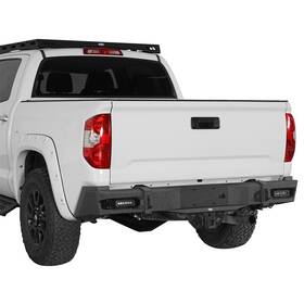Hooke Road 5029s Fit 2014-2021 Toyota Tundra Black Steel Rear Bumper Replacement Bar With Led Lights
