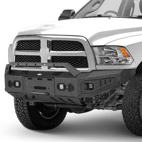 6404 Hooke Road Fit Ram 2500/3500 2010-2018 Heavy Duty Steel Front Winch Bumper With Led Lights