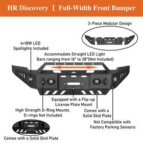 64046400 Hooke Road Textured Steel Front/rear Bumper Bar With Led Lights For Ram 2500/3500 2010-2018