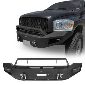 650001020304-1 Hooke Road Front Rear Back Bumper Bar With Led Light Fit 2006-2008 Dodge Ram 1500