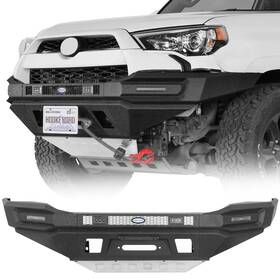 Hooke Road 735366284411 Fit Toyota 4runner 14-24 Full Width Front Bumper With Skid Winch Plate And Lights