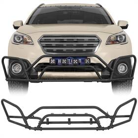 Hooke Road 735366284510 Rally Tubular Front Bumper Bar Textured Black Steel For Subaru Outback 2015-2019