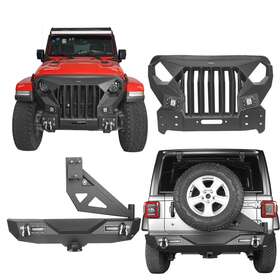 Hooke Road 782950221246 Stubby Front Rear Bumper/tire Carrier Fit Jeep Wrangler Jl 2018-2024
