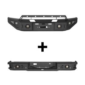 Hooke Road 782950222755 Heavy Duty Steel Front Winch Bumper Rear Combo For Ford F-150 2009-2014