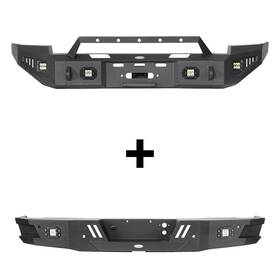 Hooke Road 797034991168 Steel Front Rear Bumper Bars Combo For Chevrolet Silverado 1500 2014 2015