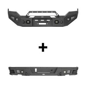 Hooke Road 797034991540 Steel Front Bumper Rear Bars Combo With Led Lights For Ram 1500 2013-2018
