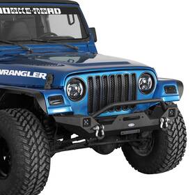 Hooke Road 797034993681 Front Bumper Built In Winch Plate Led Lights For 1997-2006 Jeep Wrangler Tj