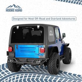 Hooke Road 797034994268 Fit 1997-2006 Jeep Wrangler Tj Tubular Rear Bumper With D-ring And Hitch Receiver