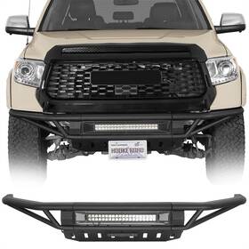 Hooke Road 797034998501 Full Width Front Bumper With Led Light Bar And Skid Plate For 2014-2021 Toyota Tundra