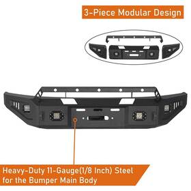 Hooke Road 820982138204 Textured Black Steel Front Bumper Or Rear Step For Ford F-150 2009-2014