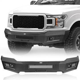 8250515556575960 Hooke Road Front Or Rear Bumper Textured Steel Fit 2018 2019 2020 Ford F-150 Exclude Raptor