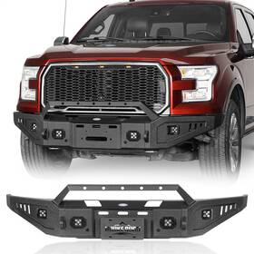 Hooke Road 828081828384 Steel Front Or Rear Bumper With License Plete Mount Light Fit 2015-2017 Ford F-150