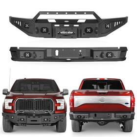 82808284 Hooke Road Fit F-150 2015 2016 2017 Ford Truck Steel Front And Rear Bumper Replacement Bars