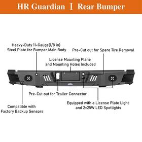 82828283 Hooke Road Full Width Steel Front Bumper Or Rear Bar For F-150 2015 2016 2017 Ford