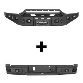 83008303 Hooke Road Black Steel Front Rear Bumper Bars With Led Lights For Ford F-150 2021 2022 2023
