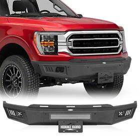 8304 Hooke Road Textured Black Steel Front Bumper With Led Lights Fit Ford F-150 2021 2022 2023