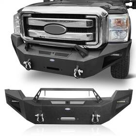 Hooke Road 852021222324 For 2011-2016 Ford F250 F350 Front Or Rear Bumper With Led Light Winch Plate D-ring
