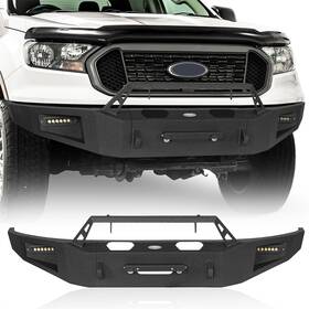 88018803 Hooke Road Textured Steel Front Bumper Rear With Led Lights Fit 2019-2023 Ford Ranger