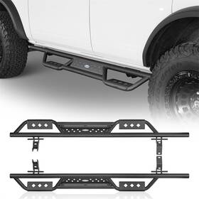 8901890289038904 Hooke Road Fit 2021-2025 Ford Bronco Steel Side Step Nerf Bar Running Board Rocker Guard