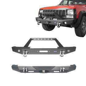 Hooke Road 901213303132 For 1984-2001 Jeep Cherokee Xj Front Or Rear Bumper With Spare Tire Carrier Steel